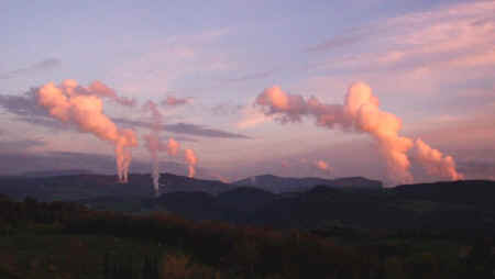 Geothermal steam vents in the Val di Cecina near Pomarance